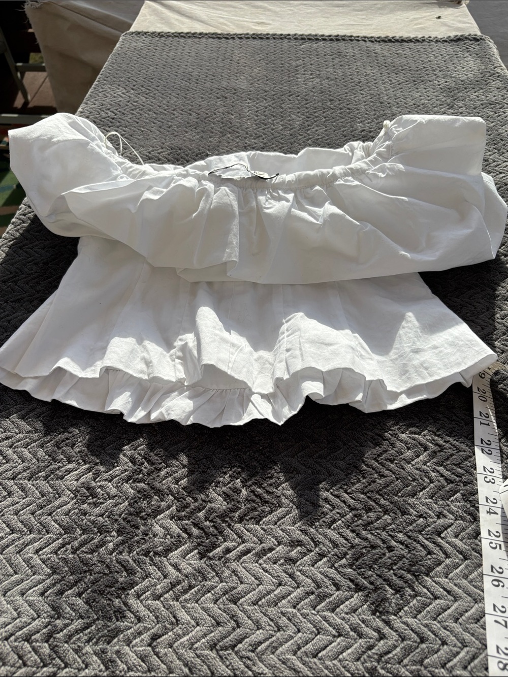 Zara White Strapless Ruffle Top - Picture 7 of 10